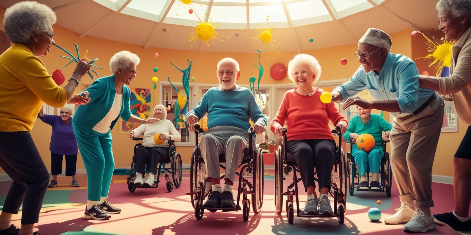 Senior adults participating in a wellness program with health professionals